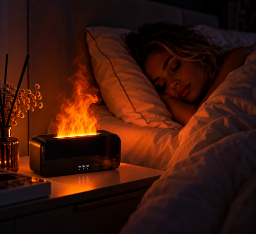 Élyora Paris | Diffuseur d’Ambiance Effet Flammes – Noir Élégance ✨